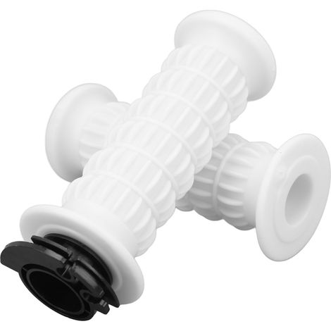 1 paire de poignées d'accélérateur universelles souples de 22 mm pour guidon de moto, compatibles avec les scooters GY6 50cc, 80cc, 125cc et 150cc (blanc). (1/5)