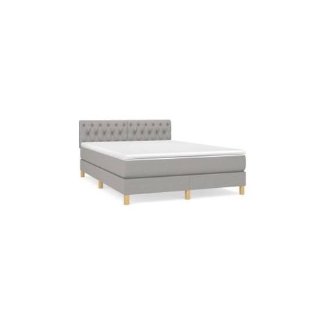 Sommier à lattes de lit avec matelas Gris clair 140x200 Tissu (1/5)