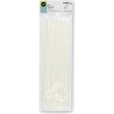 Sacchetto da 100 fascette bianche 4,8x370 mm. 100% nylon 66 resistente e durevole.