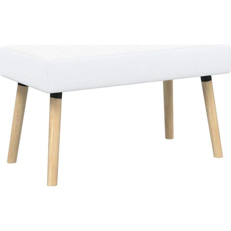 Panchina trapuntata a canale Bianco 80 x 40 x 46 cm Tessuto vidaXL