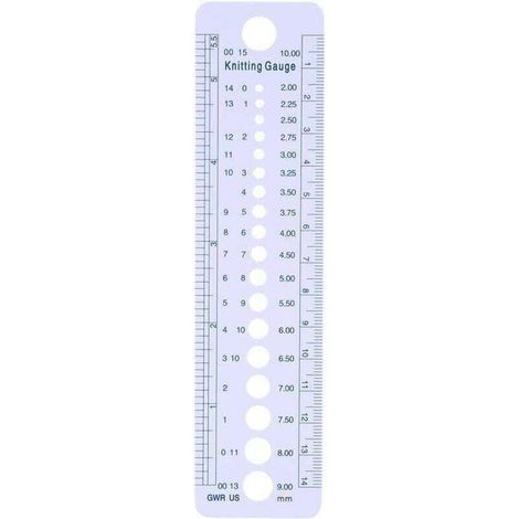 Schnittmusterlineal, Kreis, Stricknadellehre, Kunststofflineal, 2–10 mm, Nähzubehör, US-, UK- und kanadische Größen – Crezuo