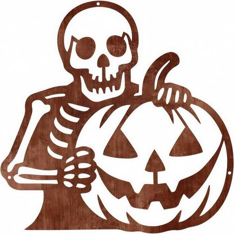 Aventine Iron Halloween Decoration Easy to Hang, Pre-Drilled Decorative Panel, Haunted, Bedroom, Skeleton (1/5)