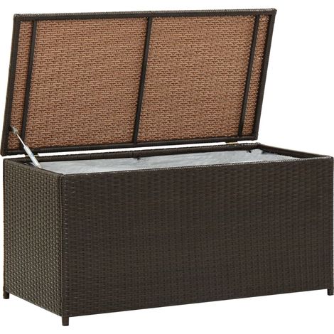 Contenitore da giardino/contenitore in resina intrecciata 100 x 50 x 50 cm marrone 020013117