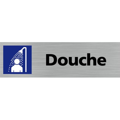 Pictogramme DOUCHE (Q0258).- Adhésif aspect aluminium brossé - (1/5)