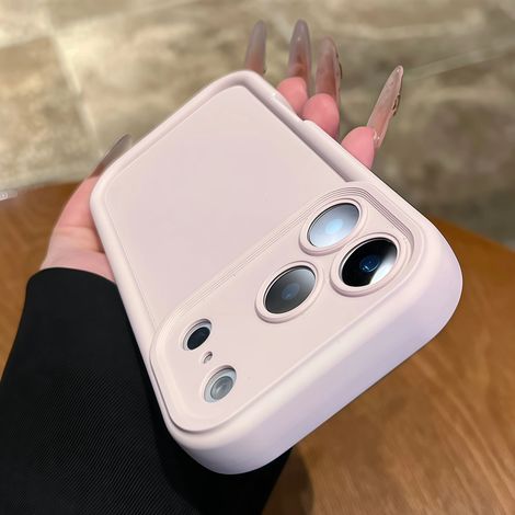 (iPhone Air rose) Coque de protection souple en silicone liquide, protection d'objectif en caoutchouc dépoli (1/5)