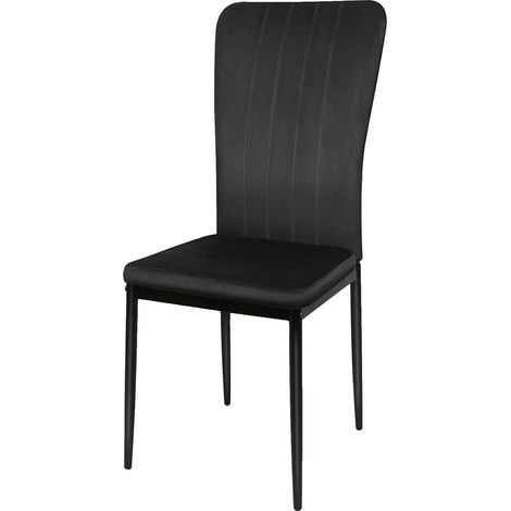 Sillas de comedor, tapizadas en terciopelo, con robusta estructura metálica, color negro. (1/2)