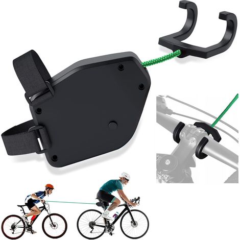 Corda di traino per bicicletta, barra di traino retrattile per bicicletta per bambini da 2 m, cinghia di traino per bicicletta, capacità di carico 225 kg (500 libbre)