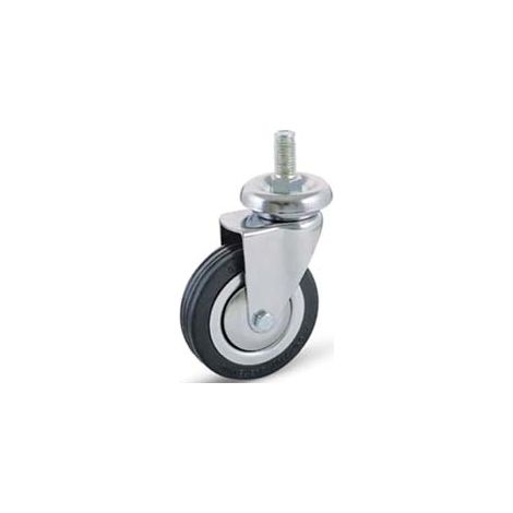 RUOTE A FORCELLA IN GOMMA CON PERNO 155B- - ø mm.100x24 perno ø mm.12x30 mm.139h. p. Kg.80 - 4 pezzi AVO
