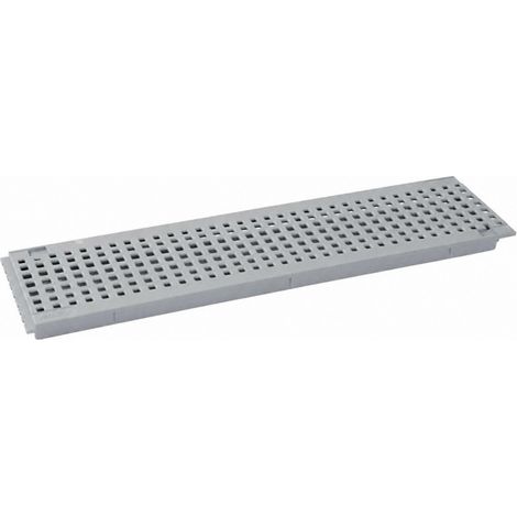 Rejilla canaleta piscina PVC Nicoll Connecto GR77P anti-UV PMR gris claro