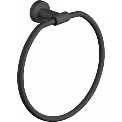 PORTE SERVIETTE ANNEAU ROND GRAND HOTEL NOIR MAT - CRISTINA ONDYNA TE20713 (1/2)