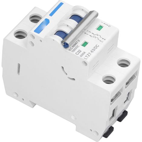 Disjoncteur miniature CC bipolaire 1000 V 32 A pour montage sur rail DIN, sectionneur/interrupteur de système photovoltaïque (1/5)