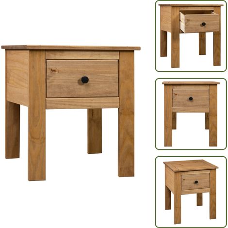 The Living Store Nachttisch 46x40x57 cm Kiefernholz Panama - Nachtisch - Nachttisch - Kiefernholz - Holzmöbel - Wohnraum (1/5)