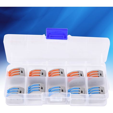 boîtes de borniers à levier à ressort pour câbles électriques 11-28 AWG (0,8-2,5 mm²) - Connecteur PCT-213 - 20 pièces (1/5)