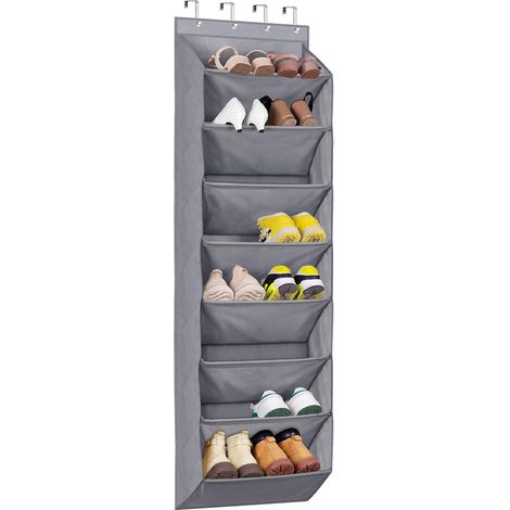 Organisateur Chaussures Porte 8 Poches Profondes Gris (1/5)