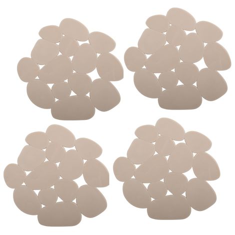 Juego de 4 figuras antideslizantes PVC PEBBLES 12x13cm Beige MSV