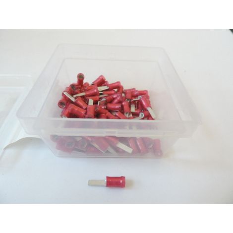 Cosse préisolée renforcée rouge (boite de 100) embout plat 3x8mm section 0.25-1.6mm² PIDGL 1.5-8 Tyco