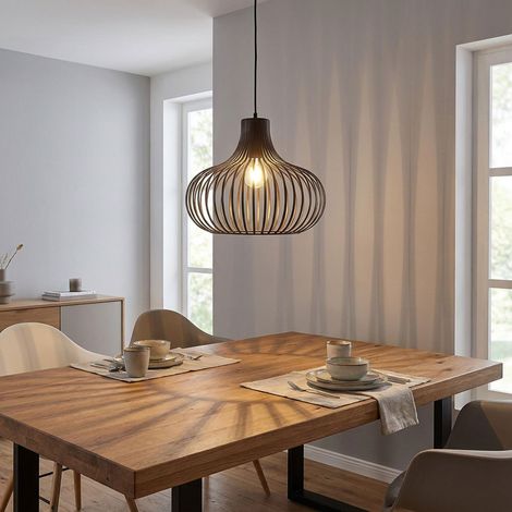 LED Pendelleuchte Hängeleuchte Wohnzimmerlampe kürzbar Bronze Metall H 150 cm (1/5)