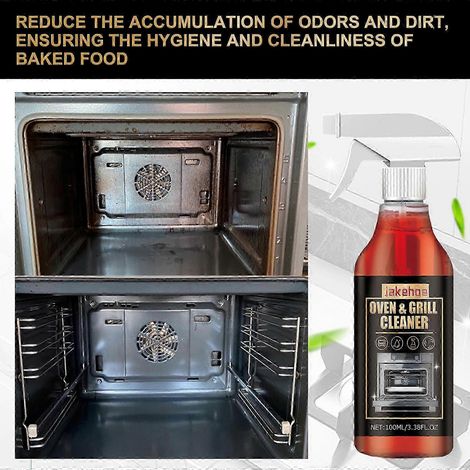 Nettoyant professionnel pour fours et grils, spray ultra-puissant qui élimine les graisses incrustées sur les plaques de cuisson et les hottes de cuisine. (1/4)