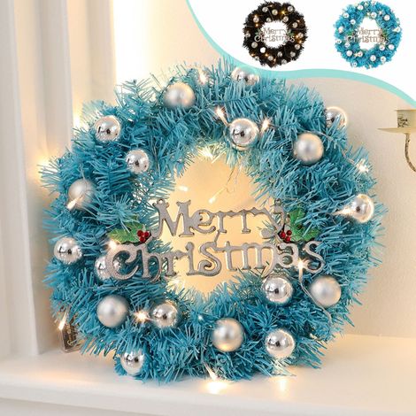 Guirlande De Noël - Couronne Artificielle Avec Guirlande Lumineuse LED - Décoration Porte Fenêtre Intérieur Extérieur - 30 cm - 1 Pièce (1/5)