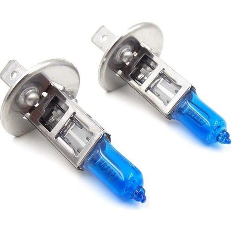 Lot de 2 ampoules halogènes H1 12V 100W blanc xénon 6000K pour feux antibrouillard de voiture (1/2)