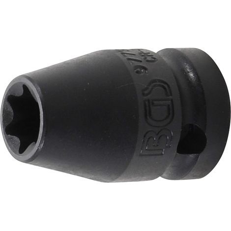 - Vaso de impacto - Perfil E14 - Cuadrado de 12,5 mm - Acero cromo-molibdeno - Para llave de impacto y destornillador - Gris (1/2)