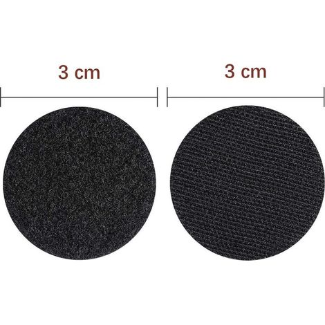 Runde, selbstklebende Klettverschlüsse – 60 Stück, 30 mm Klettverschluss, für Papier, Kunststoff, Glas, Leder und Metall – Transparent (1/5)