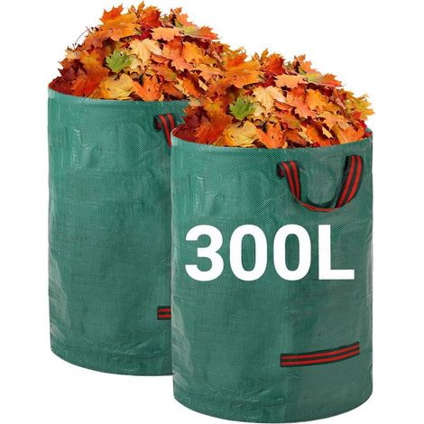 Heavy Duty Garden Waste Bags - 2 Pack Reusable Garden Bags with Handles 300L - Industrial Fabric for Leaves, Waste & Debris - Waterproof Garden Waste Bags (1/5)