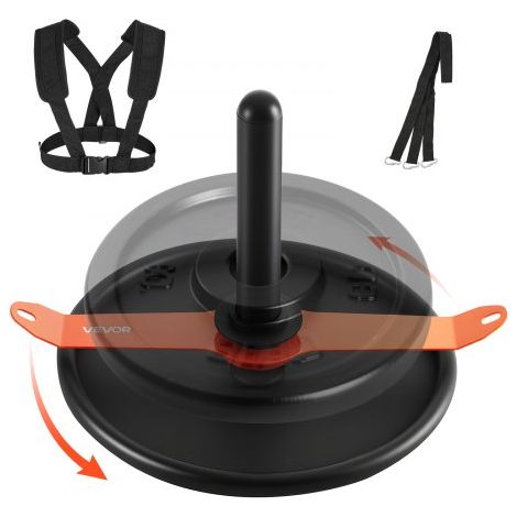 Gewichtsschlitten Kraftschlitten Krafttrainingsschlitten zur Verbesserung der Geschwindigkeit bei sportlichen Übungen, Fitnessgerät mit Gurt, für 51 mm Gewichtsscheiben Orange & Schwarz (1/5)