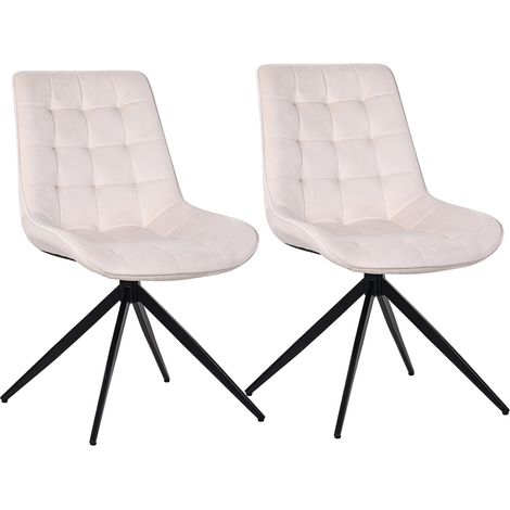 Lot de 2 chaises HOMAVO YZ4 pivotantes - Blanc velours (1/5)