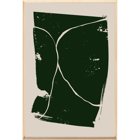 Tableau mural encadré abstraction noir profond 80x120 cm - Tableau Mural Décoratif - Image Encadrée Imprimée en HD - Impression 80x120 cm sur Fibres de Bois FSC - Finition Mate - Fabriqué en France