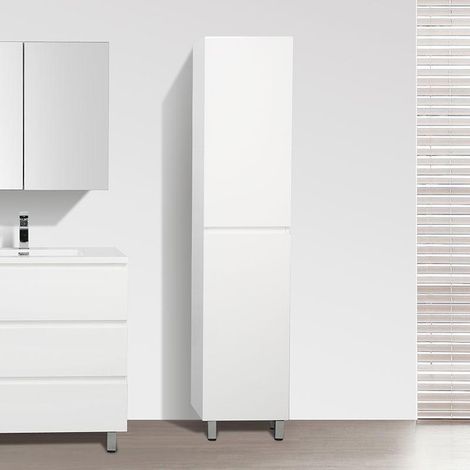 Badschrank mit Füßen 176 cm montiert VERONA weiß
