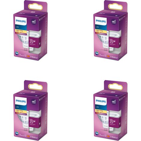 Philips Pack avantagé GU5.3 Spot (MR16) 20W (12 V) Non dimmable Lumière blanche chaude - 4 pièces (1/2)