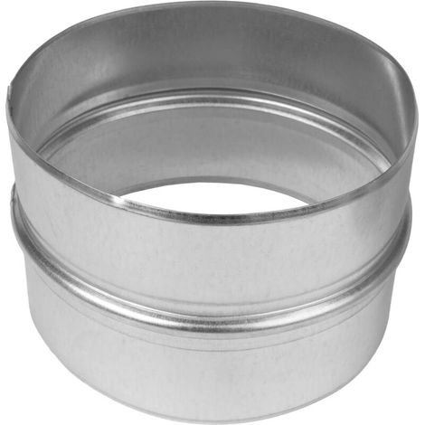Connecteur pour tuyau de ventilation 150 mm – En acier galvanisé rond pour tuyau d'aération, climatisation, adaptateur de tuyau d'évacuation d'air – Raccord intérieur, extérieur, tuyau à (1/5)