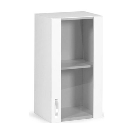 Meuble en frêne blanc avec 1 porte en bois mélaminé h.72x40x32cm