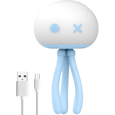 Lampe LED en forme de méduse mignonne, Rechargeable en Silicone, luminaire décoratif d'intérieur, idéal pour une Table (1/5)