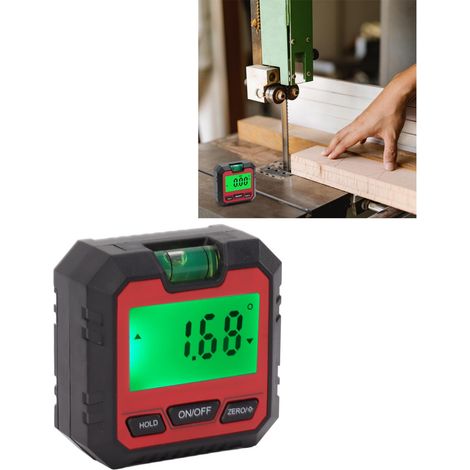 Inclinomètre numérique électronique, règle horizontale magnétique, mini rapporteur, niveau à bulle, instrument de mesure d'angle (rouge) (1/5)