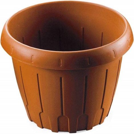TrAdE Shop Traesio - Vaso Fioriera Tondo Plastica Senza Sottovaso Piante Fiori Casa Giardino 35cm 16lt -