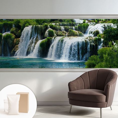 Papier peint intissé à motifs décoratifs pour salon chambre et bureau Décoration murale élégante avec colle Harmonie naturelle 250x104 cm (1/5)