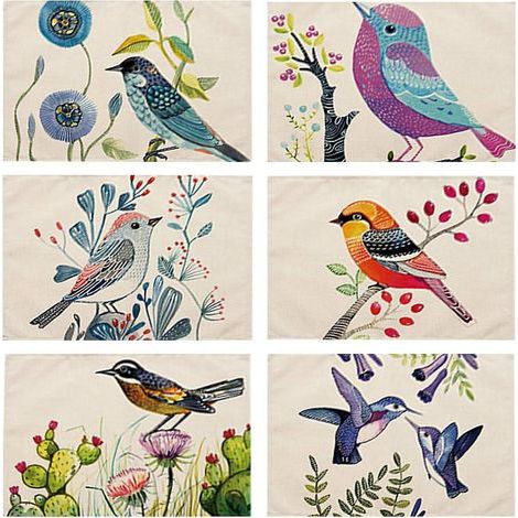 Set of 6 Placemats, 32 x 42cm, Table Mats for Home and Kitchen, Christmas and Party Use, Non-Slip and Washable, Durable Kitchen (1/5)