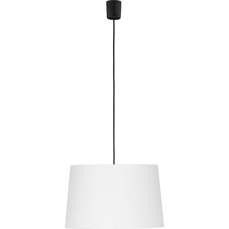 Pendelleuchte Stoffschirm  Ø 45 cm für E27 Schwarz Weiß Hängelampe Schlafzimmer
