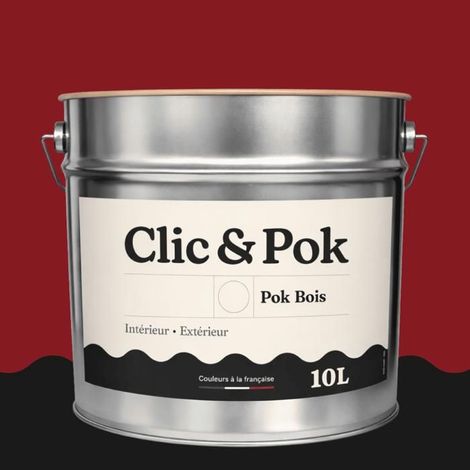 Peinture Bois Extérieur – POK BOIS - 10L - RAL 3003 - Rouge rubis- Résistante aux intempéries - Ne s'écaille pas