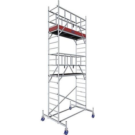 Échafaudage pliant en aluminium MONTO ProTec, hauteur de travail env. 6,30 m