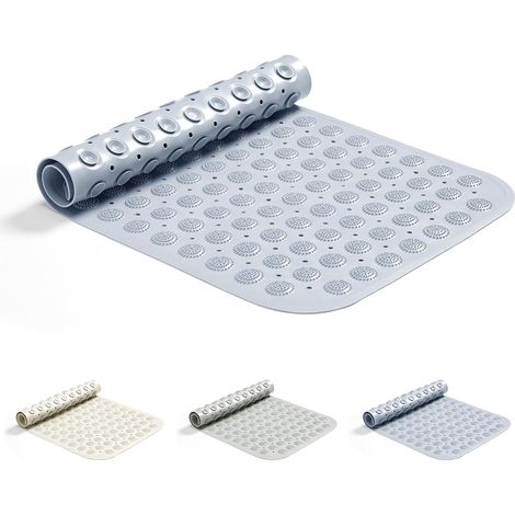 1 Tapis de bain, 200 ventouses, Matériau TPE, 124 trous drainage, Pour baignoire et douche (1/5)