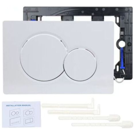 Blanc - Panneau Bouton Réservoir Eau Caché Compatible Geberit SIGMA01 (Référence 115.770) - Non Original (1/3)
