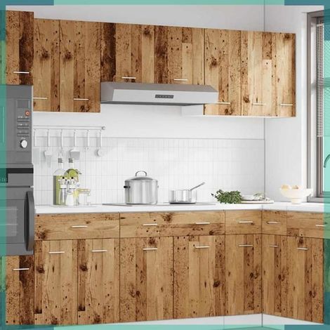 Armoire suspendue - Lyon - Bois ancien - 30 x 31 x 60 cm - Charge 60 kg (1/5)