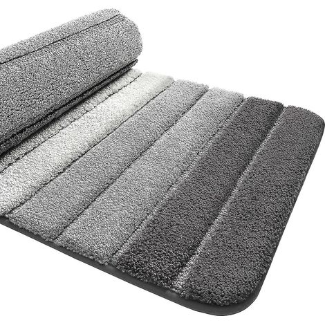 Non-slip Bath Mat, Extra Soft Bathroom Rug, Machine Washable, Water Absorbent, 40 X 60 Cm, Gray (1/4)
