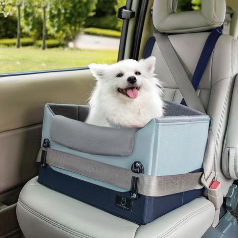 Siège auto pour petit chien, rehausseur pliable et lavable, bleu S (1/5)