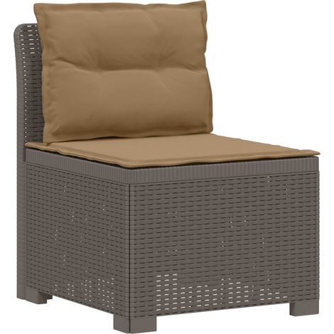 Maison Exclusive - 1-Sitzer Garten-Sofa mit Kissen Rattan-Look PP (1/5)