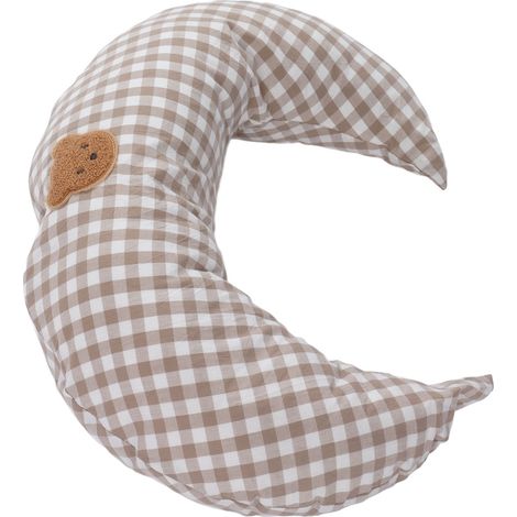 Oreiller en forme de lune, en coton doux et hypoallergénique, pour l'allaitement des nouveau-nés, nourrissons et jeunes enfants. Coussin d'allaitement polyvalent en forme de lune, idéal pour les nouve (1/5)