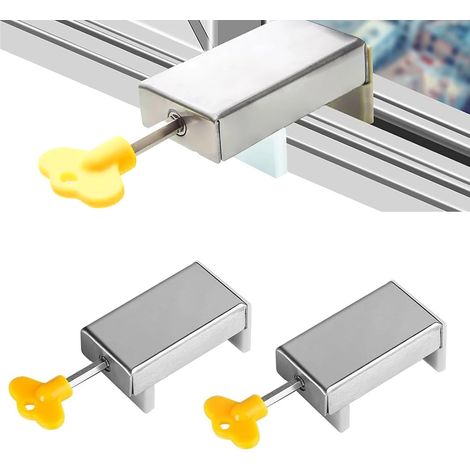 Verrou Baie Vitrée Coulissante, 2PCS Bloque Porte Coulissante Avec Clés, Fenêtre Coulissante Fermeture Serrure, Bloc Baie Vitrée Coulissante, Convient Aux Fenêtres Et Portes Coulissantes (1/5)